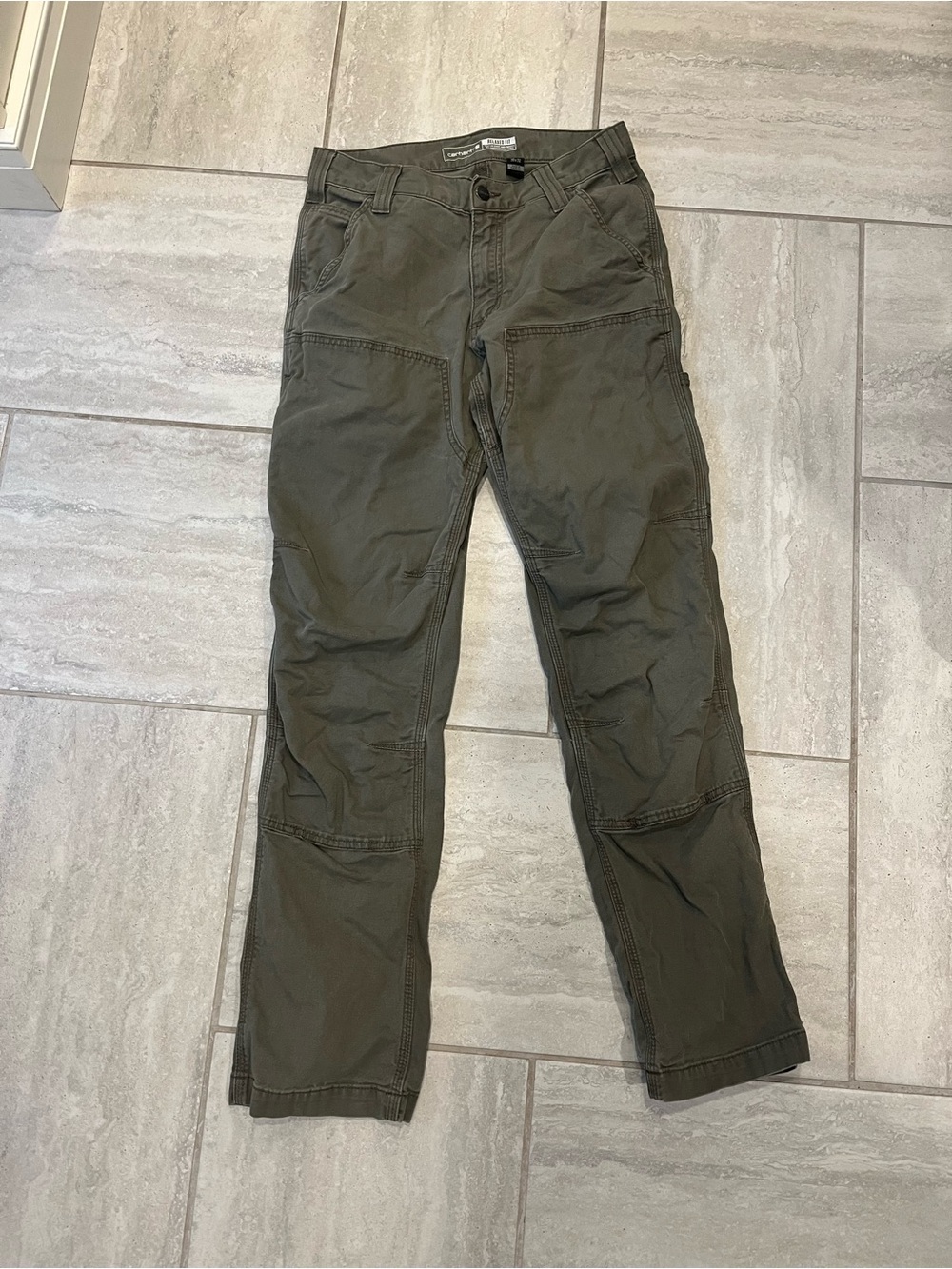 Carhartt Olive Green Cargo Double Knee Work Pants